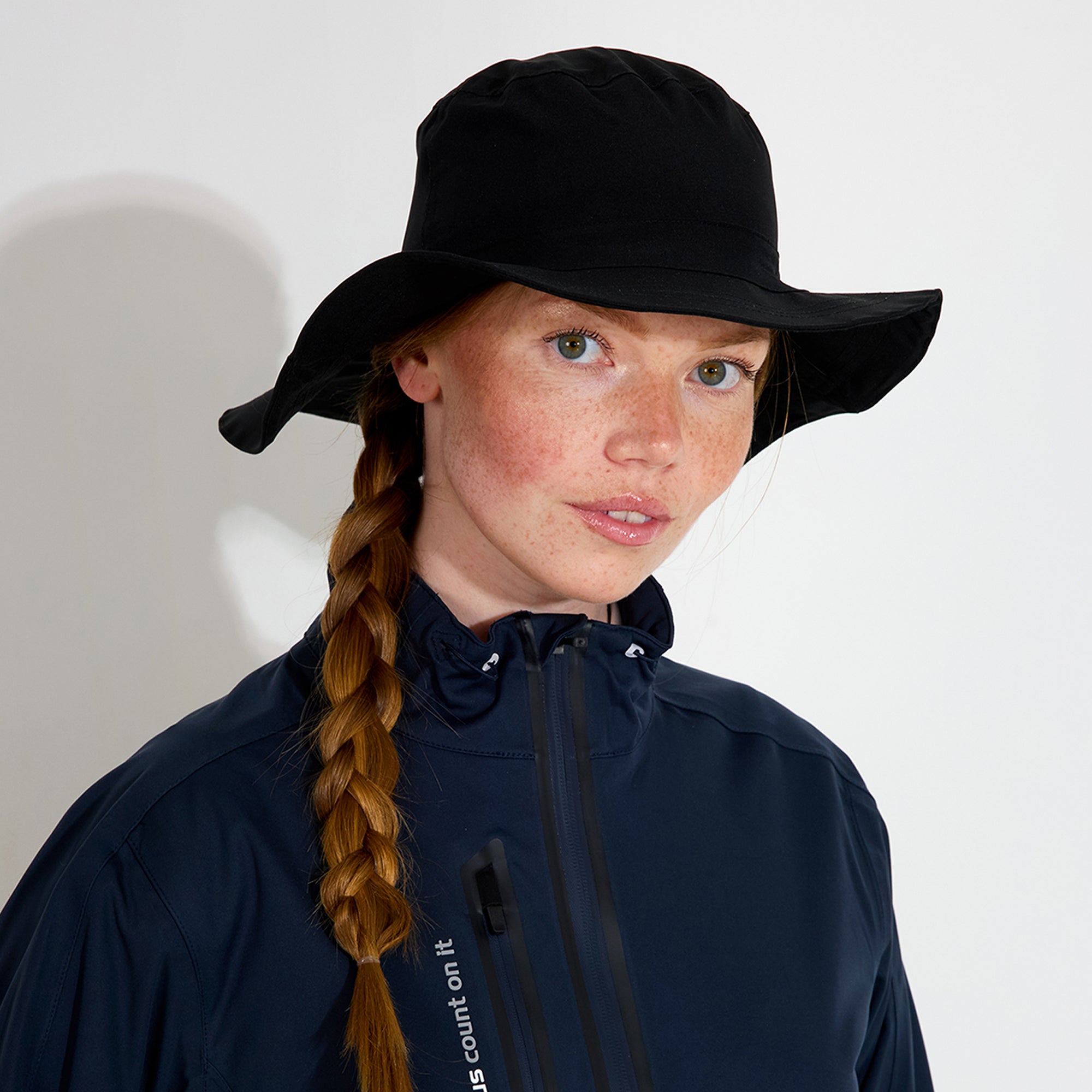 Links Waterproof Rain Hat for Women and Men - Black/Navy